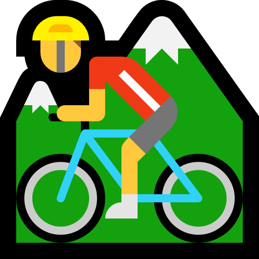 Person Mountain Biking as drawn by Microsoft in Windows 10 Anniversary Update