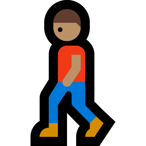 person walking: medium skin tone — Microsoft