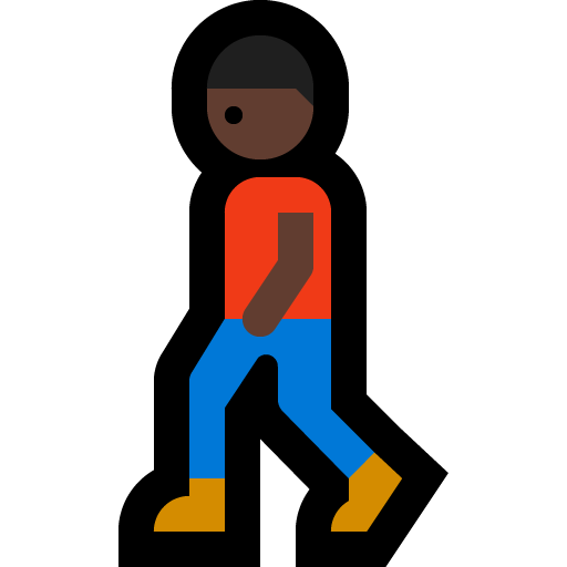 person walking: dark skin tone — Microsoft
