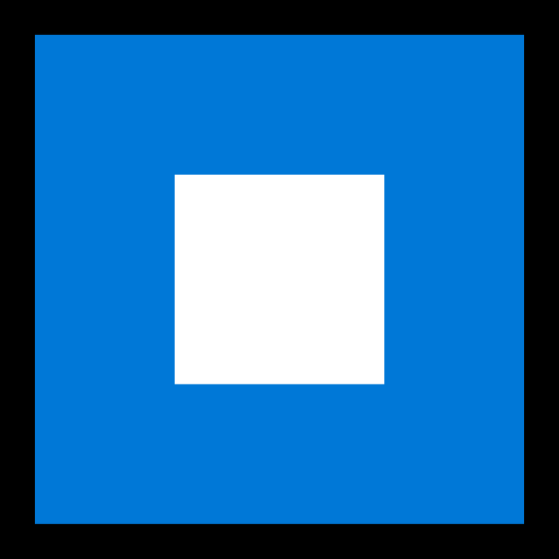 Stop Button as drawn by Microsoft in Windows 10 Anniversary Update