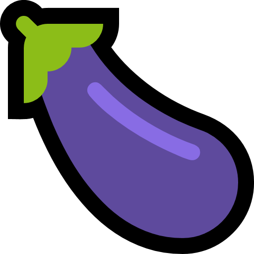 Eggplant as drawn by Microsoft in Windows 10 April 2018 Update