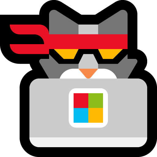 Hacker Cat as drawn by Microsoft in Windows 10 April 2018 Update