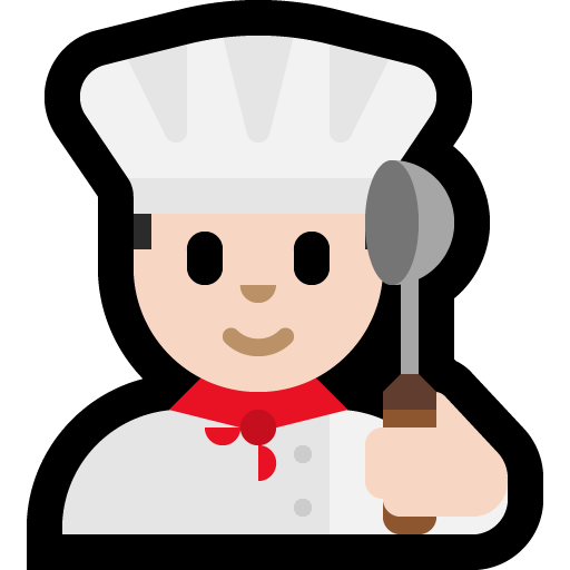 man cook: light skin tone — Microsoft