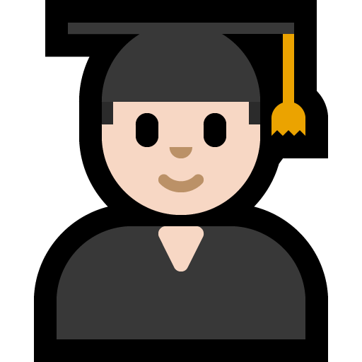 man student: light skin tone — Microsoft