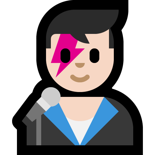 man singer: light skin tone — Microsoft