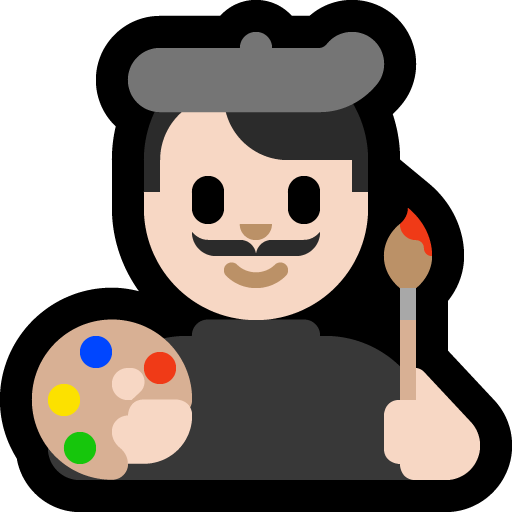 man artist: light skin tone — Microsoft