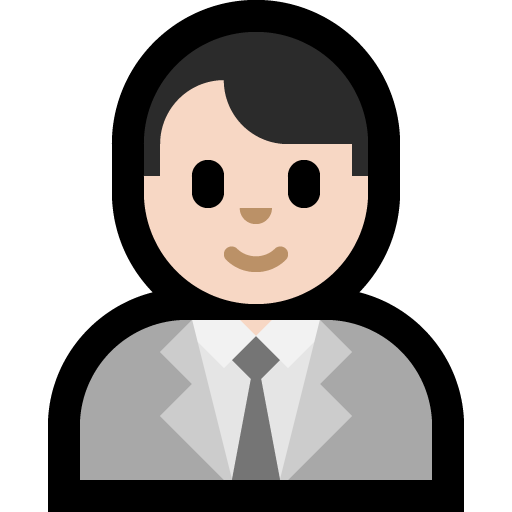 man office worker: light skin tone — Microsoft