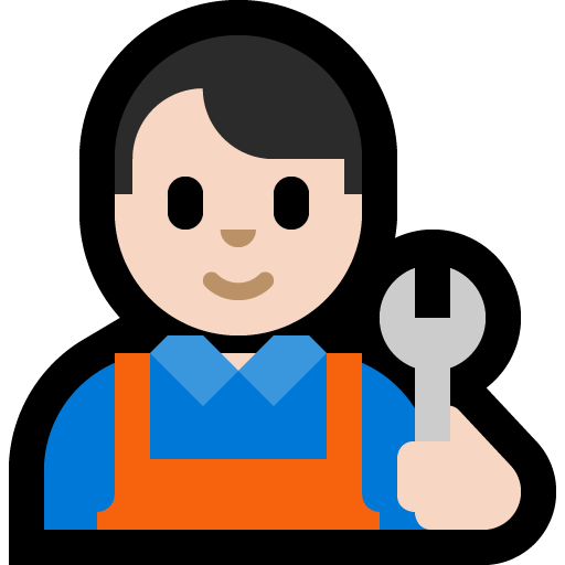 man mechanic: light skin tone — Microsoft