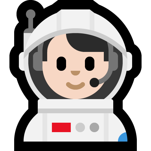 man astronaut: light skin tone — Microsoft