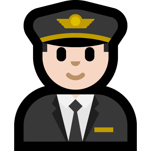 man pilot: light skin tone — Microsoft
