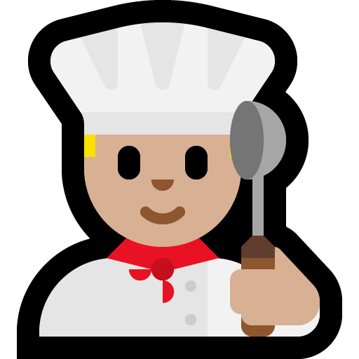 man cook: medium-light skin tone — Microsoft