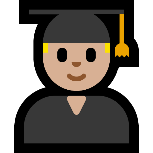 man student: medium-light skin tone — Microsoft