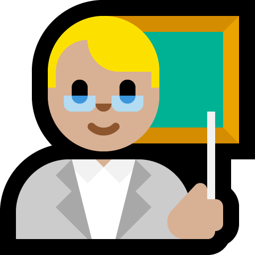 man teacher: medium-light skin tone — Microsoft