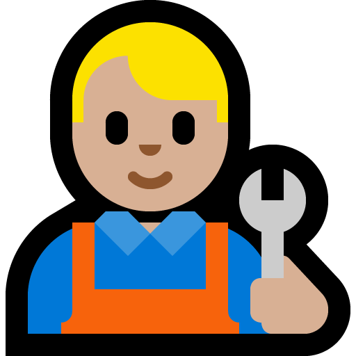 man mechanic: medium-light skin tone — Microsoft