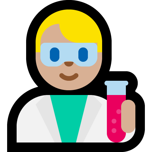 man scientist: medium-light skin tone — Microsoft