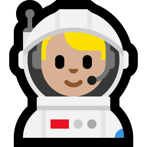 man astronaut: medium-light skin tone — Microsoft