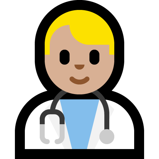 man health worker: medium-light skin tone — Microsoft