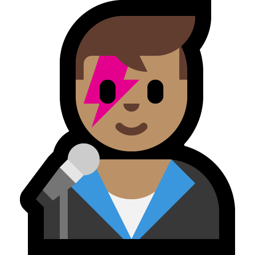 man singer: medium skin tone — Microsoft