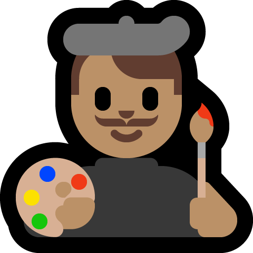 man artist: medium skin tone — Microsoft