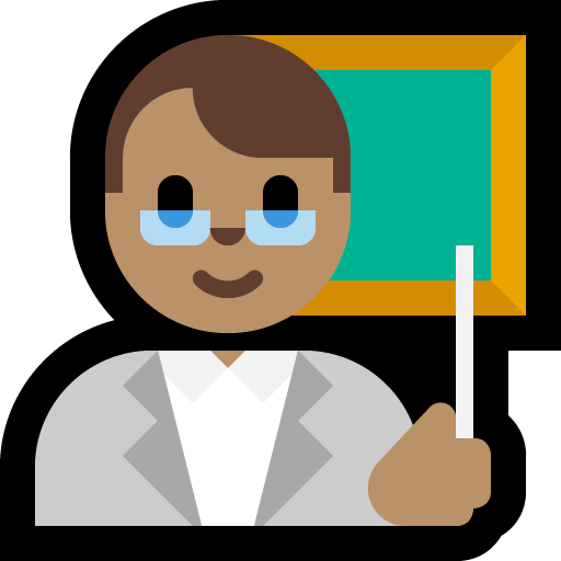 man teacher: medium skin tone — Microsoft