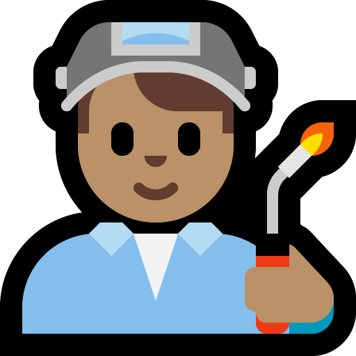 man factory worker: medium skin tone — Microsoft