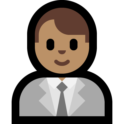 man office worker: medium skin tone — Microsoft