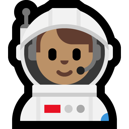 man astronaut: medium skin tone — Microsoft