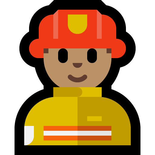 man firefighter: medium skin tone — Microsoft