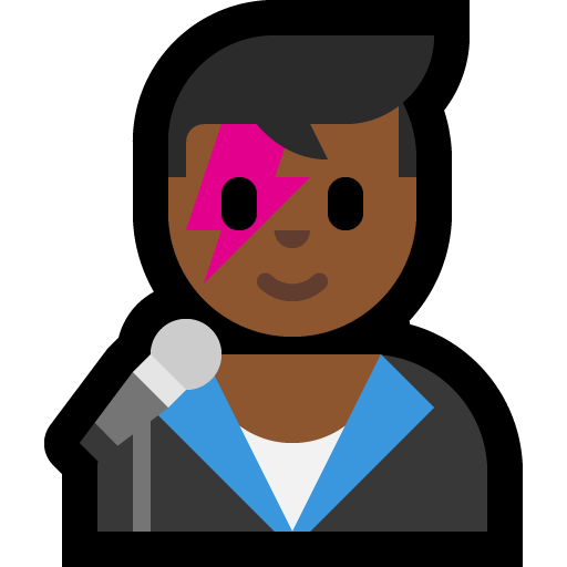 man singer: medium-dark skin tone — Microsoft