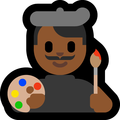man artist: medium-dark skin tone — Microsoft