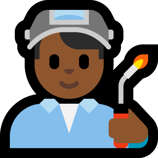 man factory worker: medium-dark skin tone — Microsoft