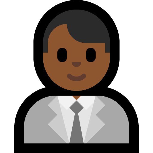 man office worker: medium-dark skin tone — Microsoft