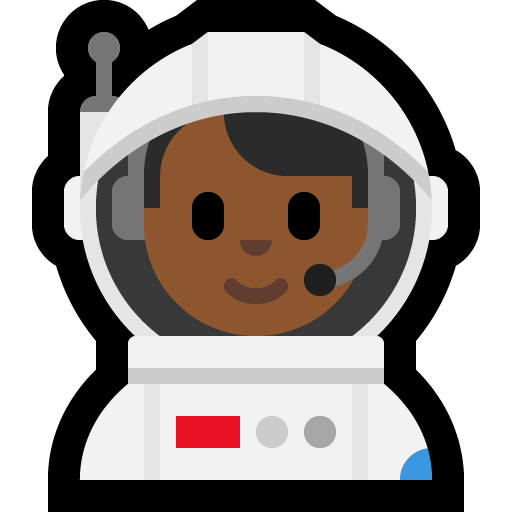 man astronaut: medium-dark skin tone — Microsoft