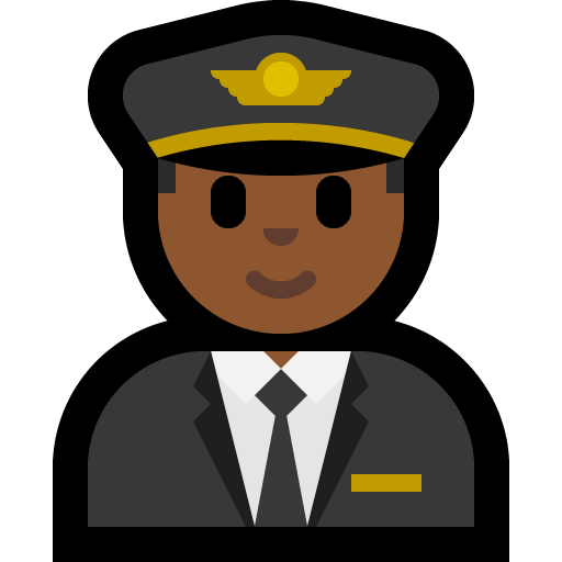 man pilot: medium-dark skin tone — Microsoft