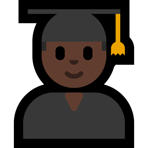 man student: dark skin tone — Microsoft