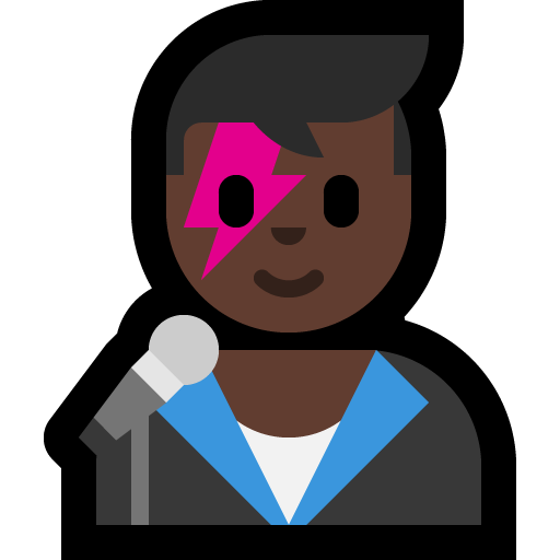 man singer: dark skin tone — Microsoft