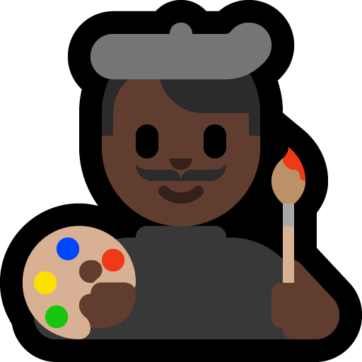 man artist: dark skin tone — Microsoft
