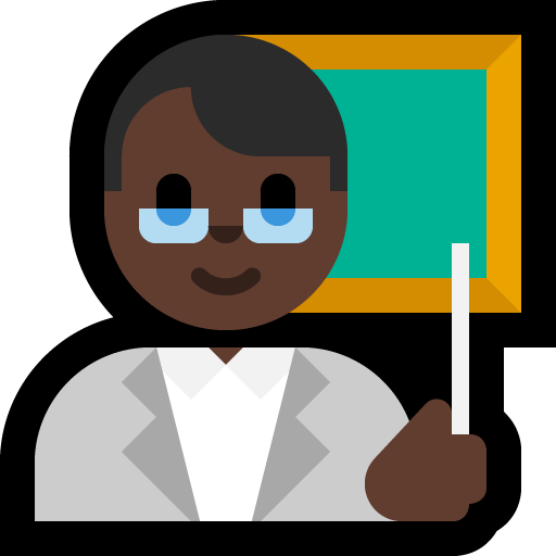 man teacher: dark skin tone — Microsoft