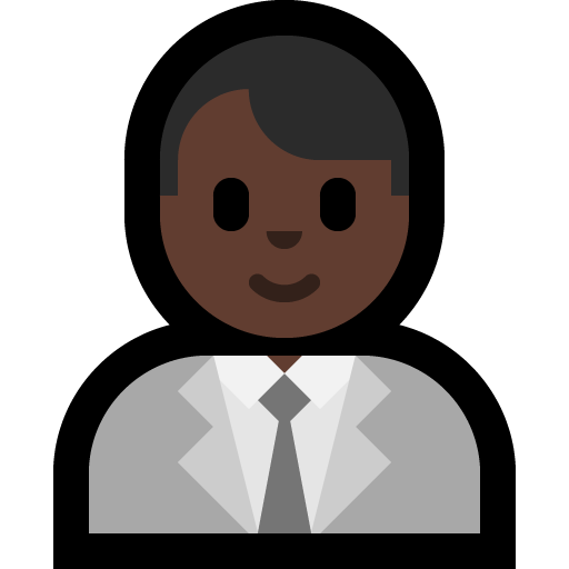 man office worker: dark skin tone — Microsoft