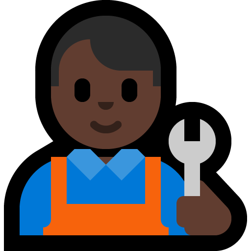 man mechanic: dark skin tone — Microsoft