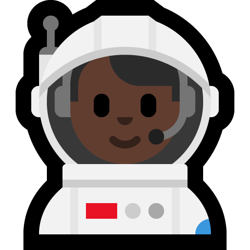 man astronaut: dark skin tone — Microsoft