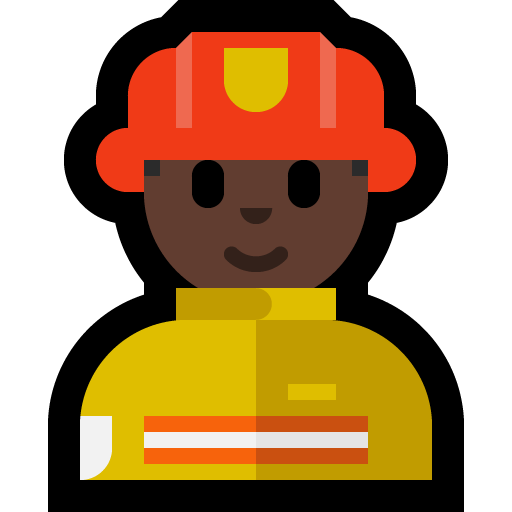 man firefighter: dark skin tone — Microsoft