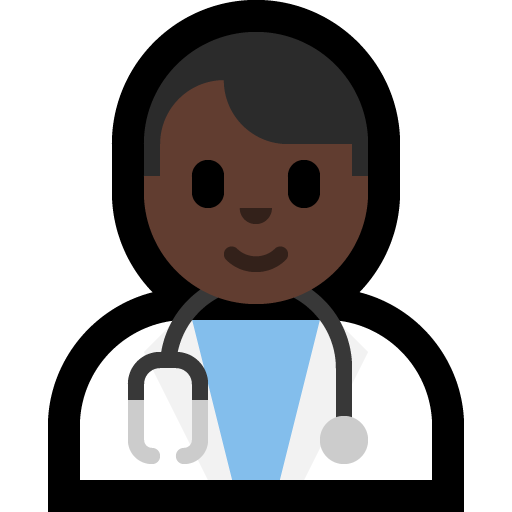 man health worker: dark skin tone — Microsoft