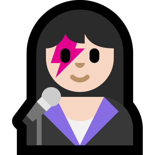 woman singer: light skin tone — Microsoft