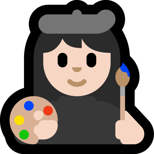 woman artist: light skin tone — Microsoft
