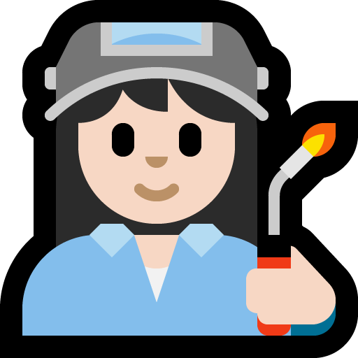 woman factory worker: light skin tone — Microsoft