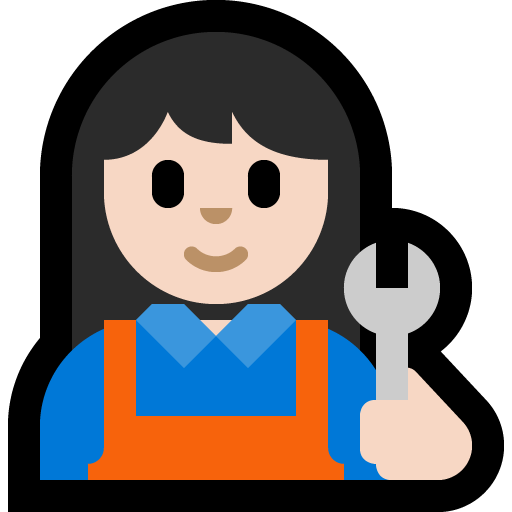 woman mechanic: light skin tone — Microsoft