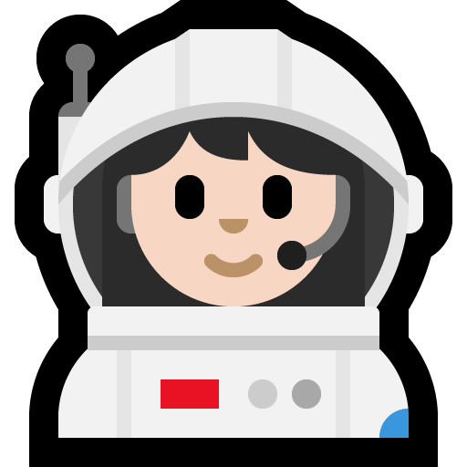 woman astronaut: light skin tone — Microsoft
