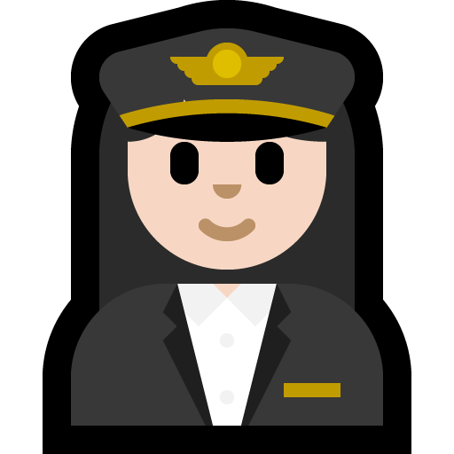 woman pilot: light skin tone — Microsoft