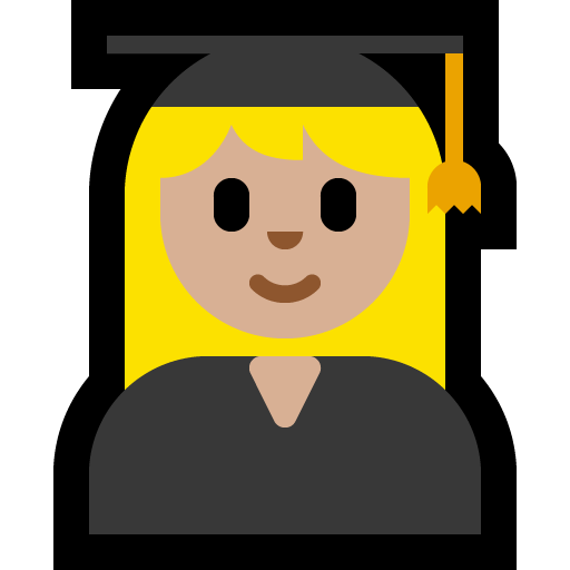 woman student: medium-light skin tone — Microsoft
